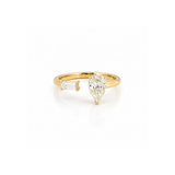 14K Gold Baguette and Pear Open Diamond Band