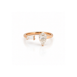 14K Gold Baguette and Pear Open Diamond Band