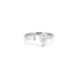14K Gold Baguette and Pear Open Diamond Band
