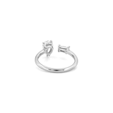 14K Gold Baguette and Pear Open Diamond Band