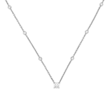 14K Gold Lab Grown Diamond by the Yard Princess Pendant Necklace