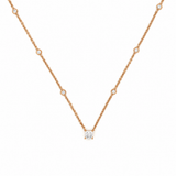 14K Gold Lab Grown Diamond by the Yard Princess Pendant Necklace