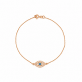 14K Gold Sapphire Evil Eye Bracelet