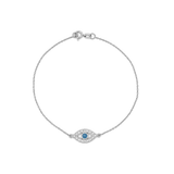 14K Gold Sapphire Evil Eye Bracelet