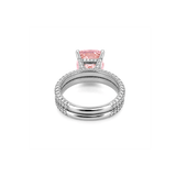 14K Gold Diamond 3D Band with Under Halo Morganite And Diamond Set