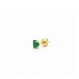 14K Gold Oval Cut Emerald Stud Earrings
