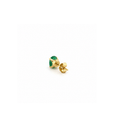 14K Gold Oval Cut Emerald Stud Earrings