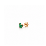14K Gold Oval Cut Emerald Stud Earrings