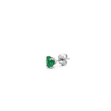 14K Gold Oval Cut Emerald Stud Earrings