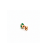 14K Gold Oval Cut Emerald Stud Earrings