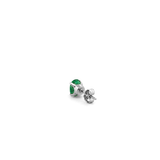 14K Gold Oval Cut Emerald Stud Earrings