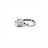14K Gold Lab Grown 3.00 Carat Step Cut Pear Diamond Half Bezel Engagement Ring