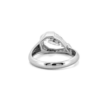 14K Gold Lab Grown 3.00 Carat Step Cut Pear Diamond Half Bezel Engagement Ring