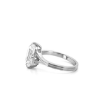 14K Gold Lab Grown Old Miner Cut Diamond Ribbed Solitaire Engagement Ring