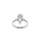 14K Gold Lab Grown Old Miner Cut Diamond Ribbed Solitaire Engagement Ring