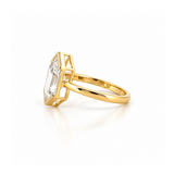 14K Gold Lab Grown Dutch Marquise Diamond Half Bezel Solitaire Engagement Ring