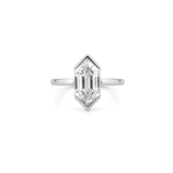 14K Gold Lab Grown Dutch Marquise Diamond Half Bezel Solitaire Engagement Ring