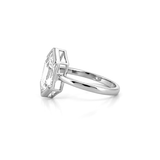 14K Gold Lab Grown Dutch Marquise Diamond Half Bezel Solitaire Engagement Ring