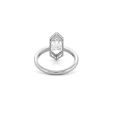 14K Gold Lab Grown Dutch Marquise Diamond Half Bezel Solitaire Engagement Ring