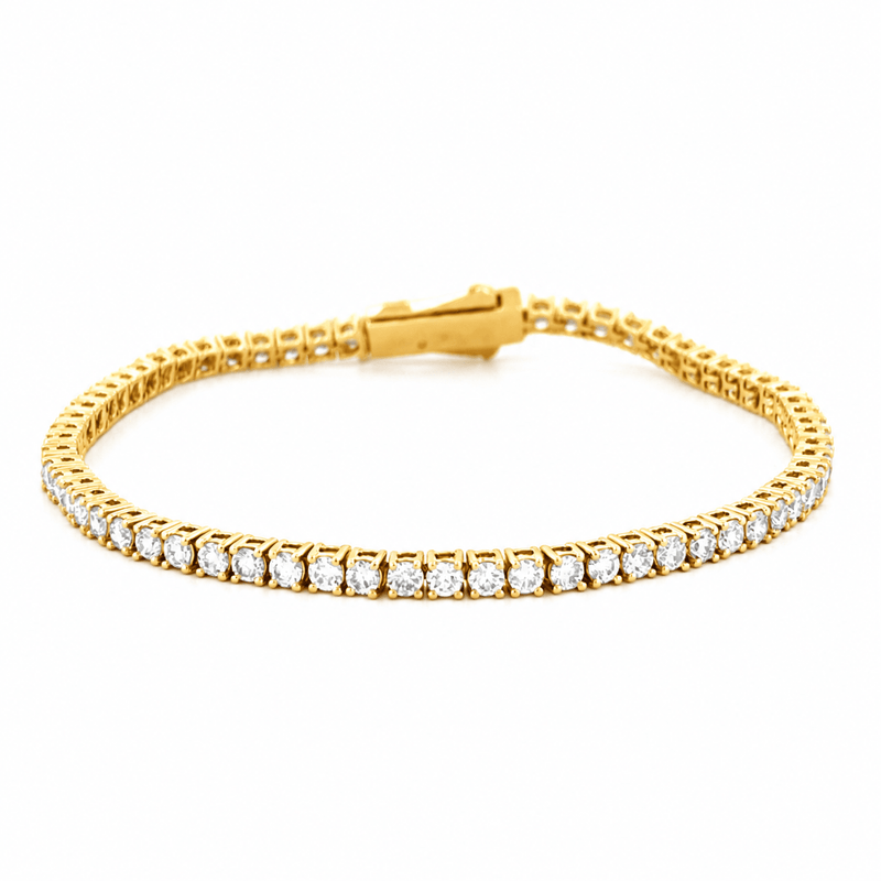 14K Gold 3.00 Carat Lab Grown Tennis Bracelet
