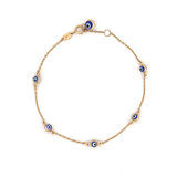 14K Yellow Gold Evil Eye Bracelet