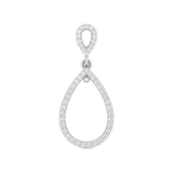 14K Gold Open Pear Dangle Diamond Pendant