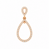 14K Gold Open Pear Dangle Diamond Pendant