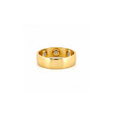 14K Gold Three Stone Inset Round Diamond Band
