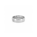 14K Gold Three Stone Inset Round Diamond Band