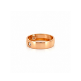 14K Gold Three Stone Inset Round Diamond Band