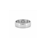 14K Gold Three Stone Inset Round Diamond Band