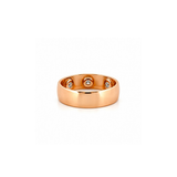 14K Gold Three Stone Inset Round Diamond Band