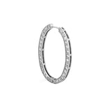 14K Gold Outer Natural Oval Hoop Diamond Earrings