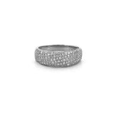 14K Gold Offset 3D Pavé Band