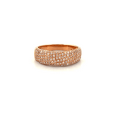 14K Gold Offset 3D Pavé Band