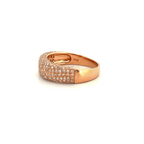 14K Gold Offset 3D Pavé Band