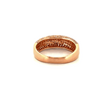 14K Gold Offset 3D Pavé Band