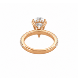 14K Gold 3.00 Carat Lab Grown Pear Diamond Prong Set Under Halo Engagement Ring