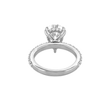 14K Gold 3.00 Carat Lab Grown Pear Diamond Prong Set Under Halo Engagement Ring