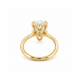 14K Gold Lab Grown Pear Cut Diamond Floral Solitaire Engagement Ring
