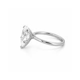 14K Gold Lab Grown Pear Cut Diamond Floral Solitaire Engagement Ring