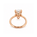 14K Gold Lab Grown Pear Cut Diamond Floral Solitaire Engagement Ring