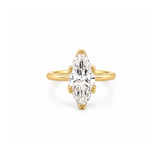 14K Gold Lab Grown Marquise Cut Diamond Floral Solitaire Engagement Ring