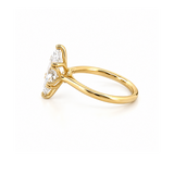 14K Gold Lab Grown Marquise Cut Diamond Floral Solitaire Engagement Ring