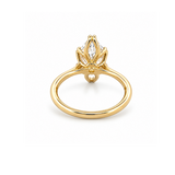 14K Gold Lab Grown Marquise Cut Diamond Floral Solitaire Engagement Ring