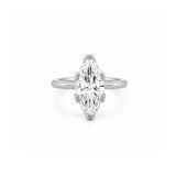 14K Gold Lab Grown Marquise Cut Diamond Floral Solitaire Engagement Ring