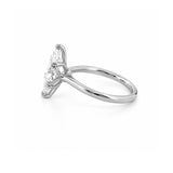 14K Gold Lab Grown Marquise Cut Diamond Floral Solitaire Engagement Ring