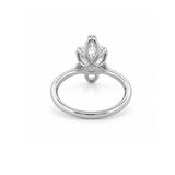 14K Gold Lab Grown Marquise Cut Diamond Floral Solitaire Engagement Ring