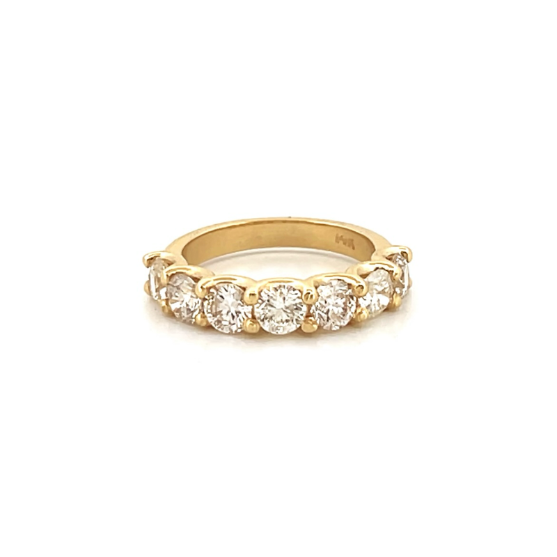 14K Gold Seven Round Diamond U Prong Band