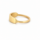 14K Gold Wide Personalized ID Ring